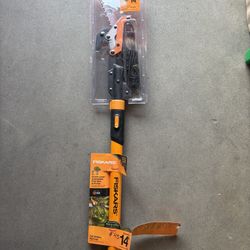 PowerLever 1-1/8 in. Cut Capacity Steel Saw Blade 15 in. Fiberglass Pole 14 ft. Tree Pruner, podador