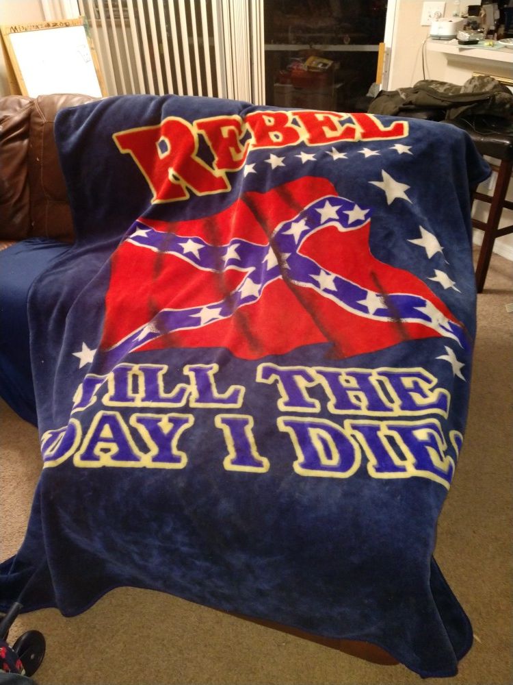 Large fleece Rebel Confederate flag blanket