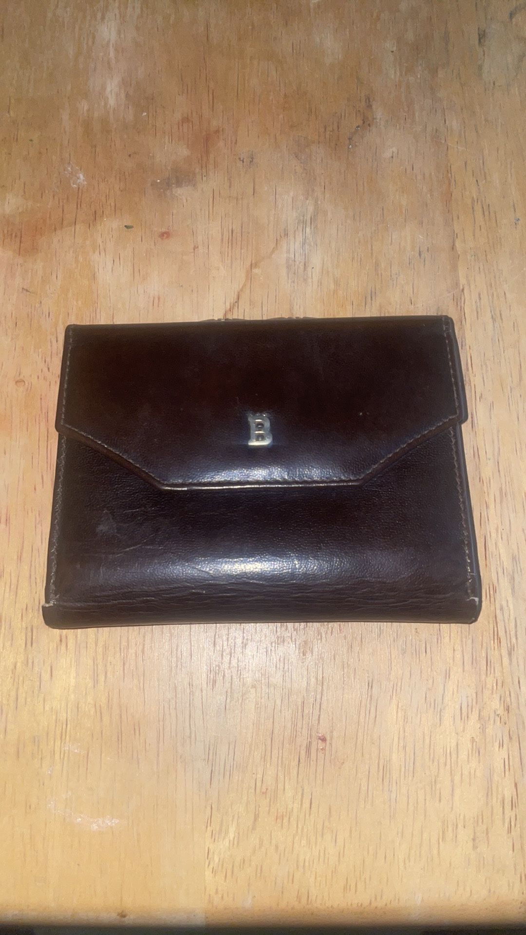 Vintage Bosca International Genuine Leather 01-9453 Brown Leather women wallet 