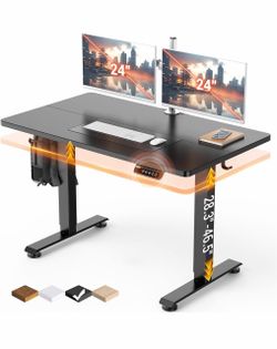 47.2 Inch Large Electric Standing Desk, Gaming Table, Black Height Adjustable Sit Stand Up Computer Tables for Home Office, Study , Writing, Suit stud