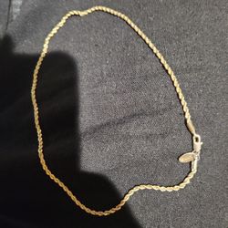24 K Gold Layered With Sterling Silver Rope Chain