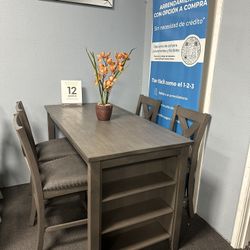 5PC Gray Dining Table Set