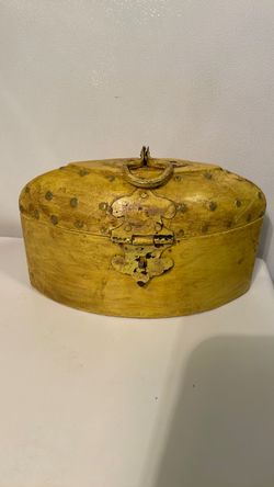 Vintage box hand carved wood