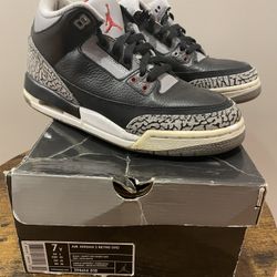 Air jordan 3 black cement Size 7Y OG 2011