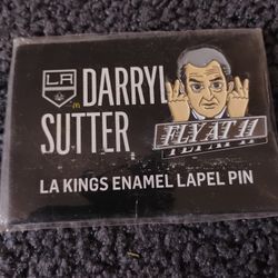 Darryl Sutter L.A Kings Hockey Enamel Label Pin