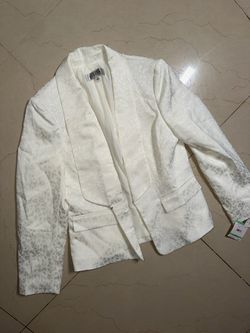 Kasper Women's White Jacquard Blazer