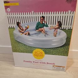 Sun Squad Inflatable Family Pool with Bench 7ft 5in