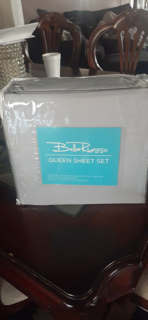 Bliss Queen Size Sheet Set Steel Gray