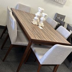Mid Century Modern Dining Table With 6 Chairs 