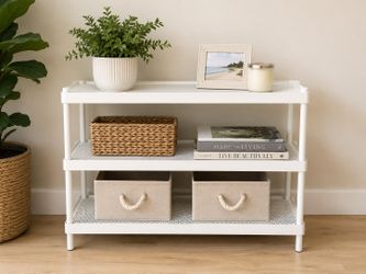 New Modern White Metal Shelving Unit