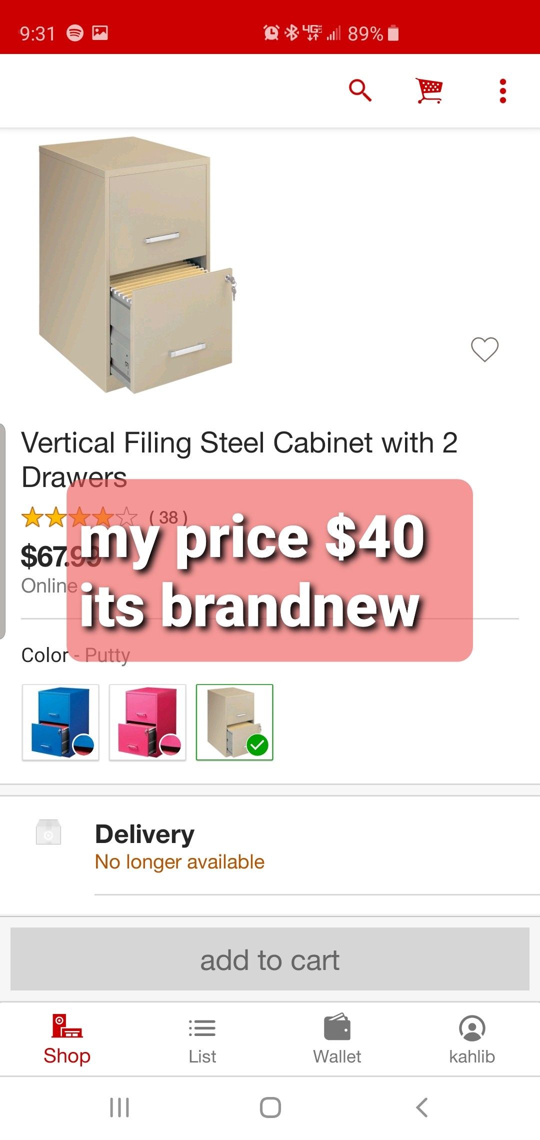 Office Designs File Cabinet 2 Drawer Letter size