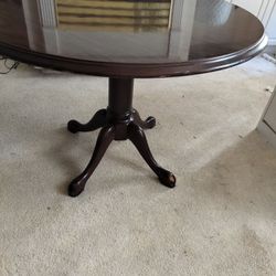 Antique Style Thomasville Round Wood Dining Room Table 