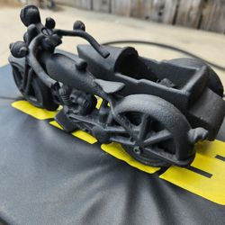Cast iron Harley Davidson with the sidecar 