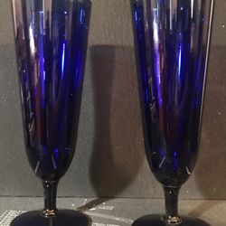 Vintage Cobalt Blue Celebration Glasses 