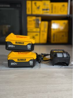 (2 Pack) DeWalt 20V MAX 5AH Batteries and Charger