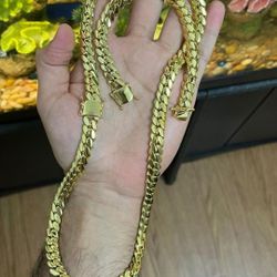10MM Cuban Set 14k Heavy Gold Plated Doesn't Loses Color 