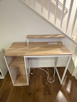Computer Desk with Monitor Shelf and Storage w/ power outlets