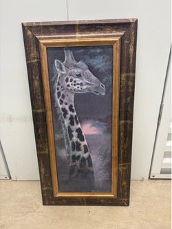"Young and Curious" Vertical Art Print by Ruane Manning Faux Mahogany  Frame