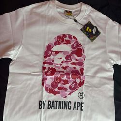 BAPE Pink Camo Ape Head Tee – Size M – Brand New