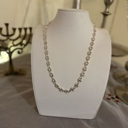 Men’s Silver Coffee Bean Necklace 925