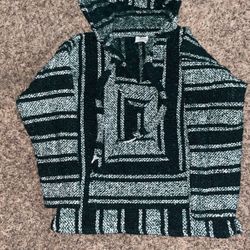 Mexican Baja Hoodie Poncho 