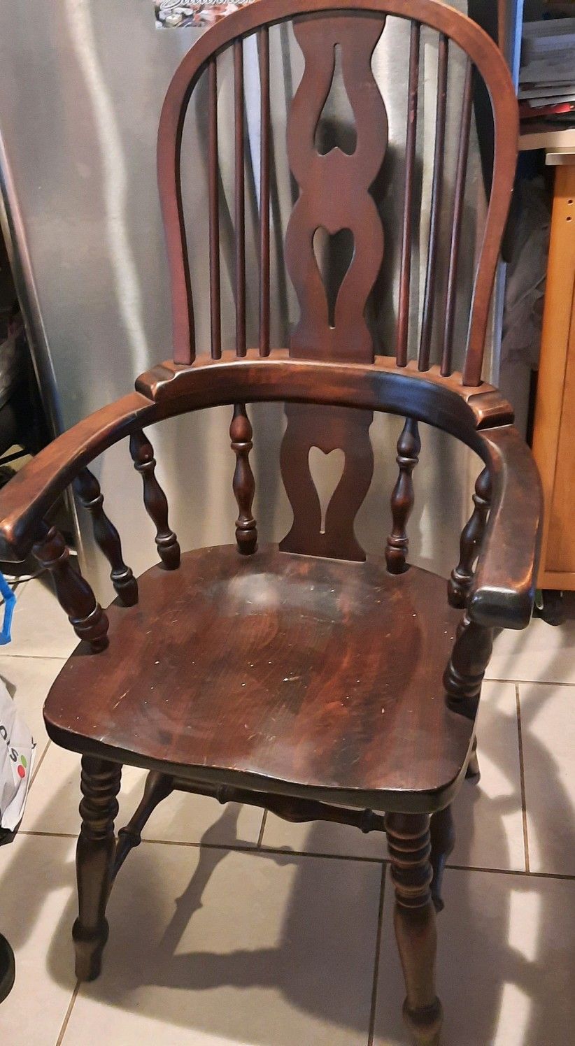 Antique solid wood chair - $145