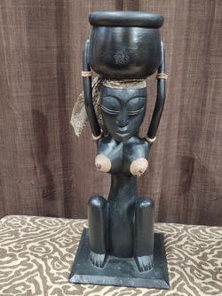 AFRICAN TRIBAL WOMAN PLANTER