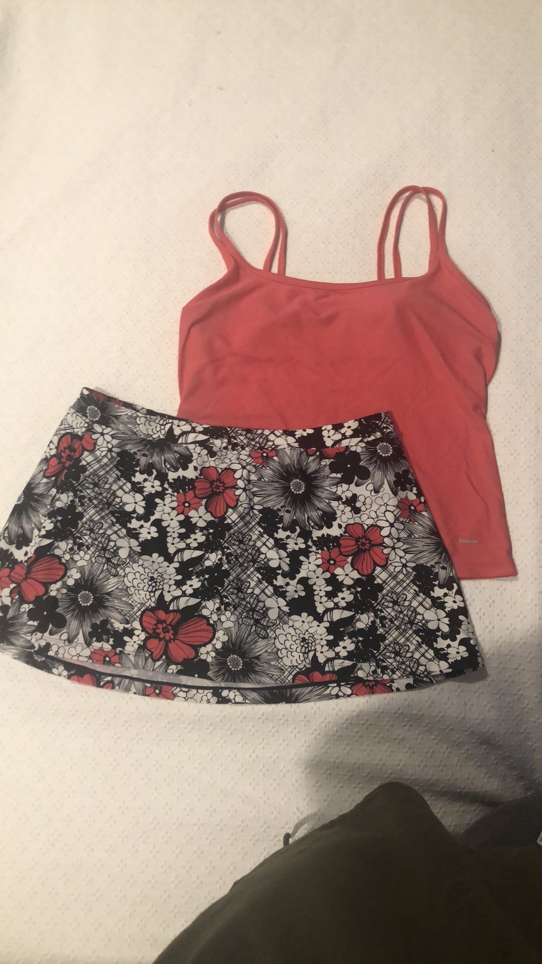 Reebok 2 Pc Tankini skort Bathing Suit