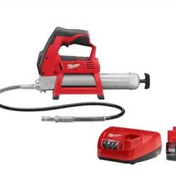 MILWAUKEE  M12 12V Lithium-Ion Cordless Grease Gun with 2. 0Ah Battery and Charger Starter Kit,  NEW WITH WARRANTY 