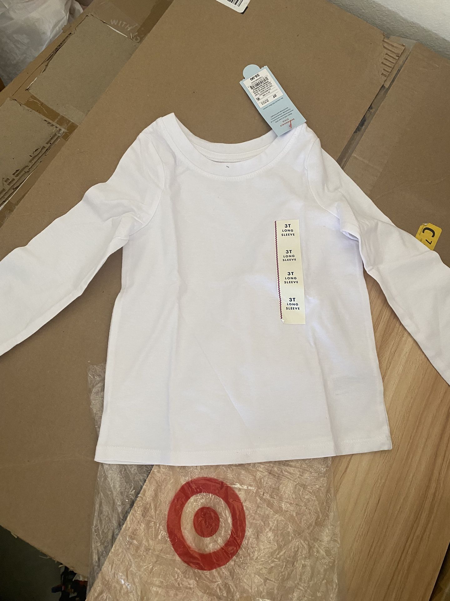 New White Long Sleeve Children Size 3