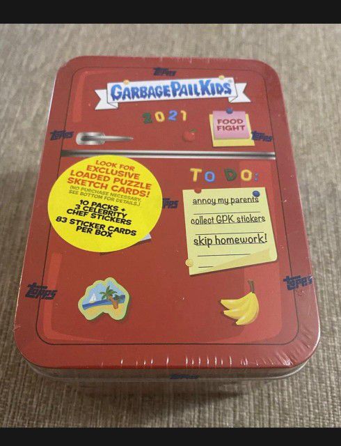 2021 Topps Garbage Pail Kids Food Fight Red Tin Blaster Box - New!