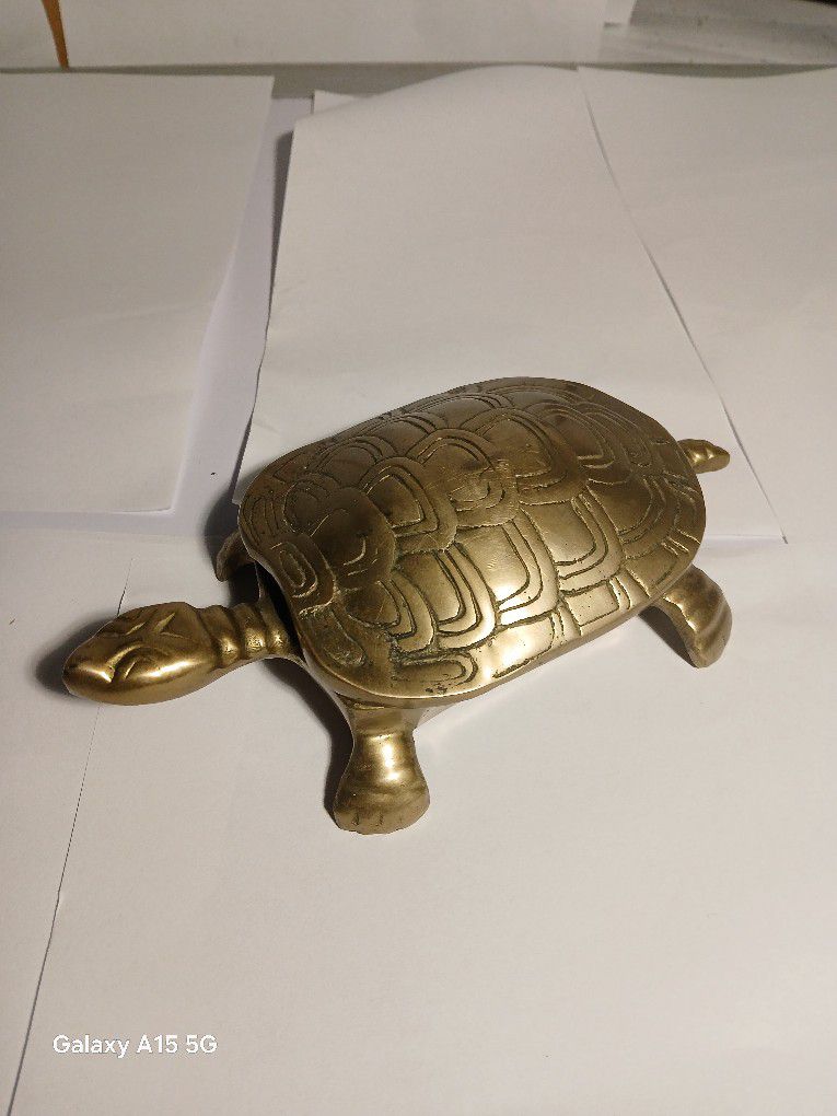 Vintage Brass Turtle Candle Holder Or Ash Tray