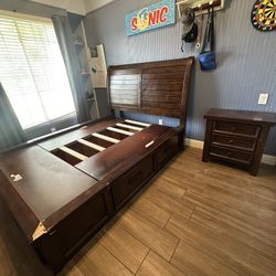 Queen Bed & Nightstand