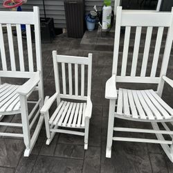 Style Selections White Wood Frame Rocking Chair with Slat Seat
