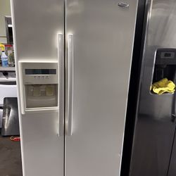 Whirlpool 33”Wide Side By Side Refrigerator In Off White Color 