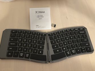 JOMAA Ergonomic Folding Bluetooth Keyboard,Portable Keyboard for Business Travel, for Windows/iOS/Android/Mac, Rechargeable Wireless Keyboards for PC,