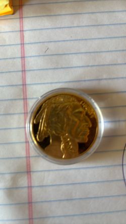 Buffalo and Indian head gold coin