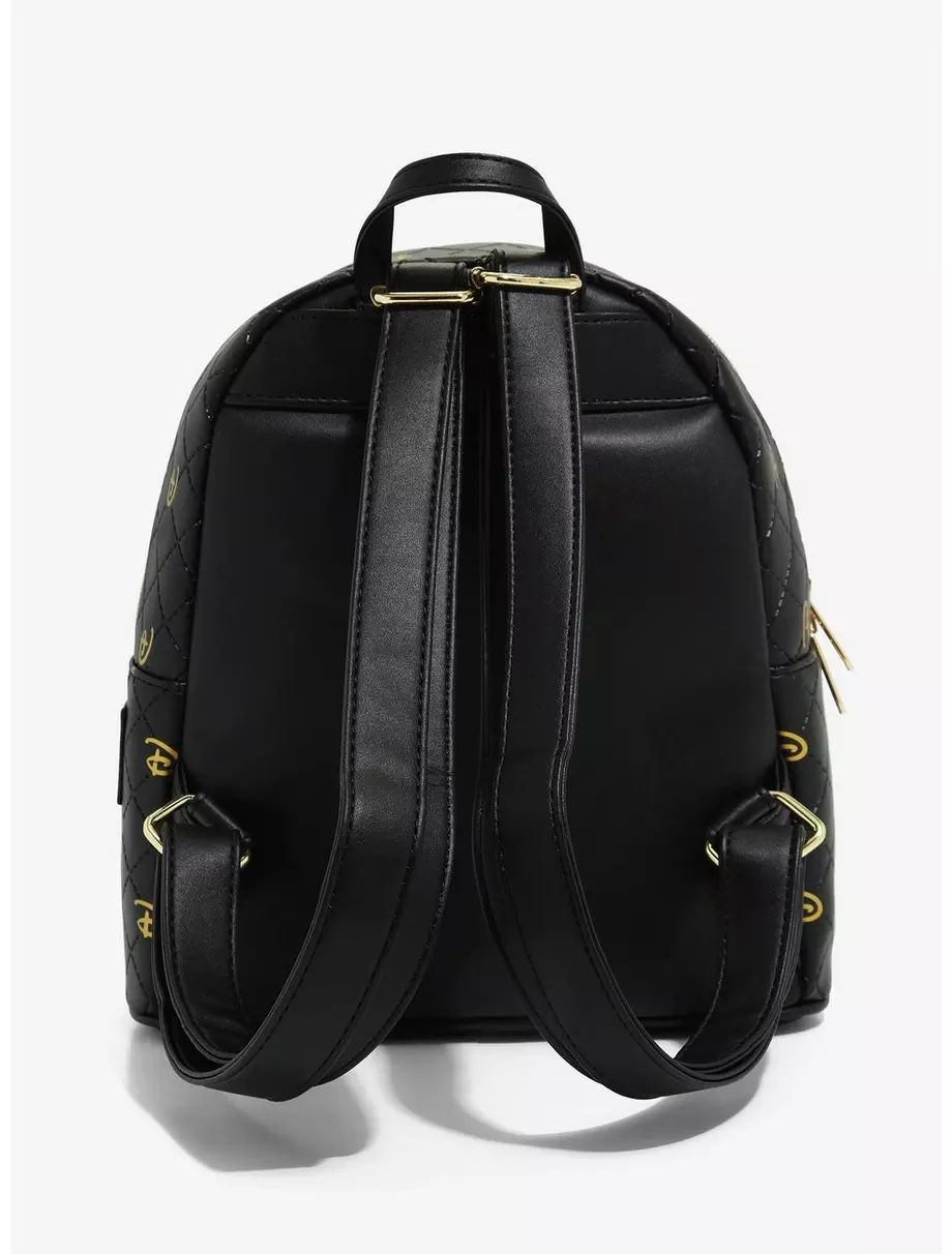 Loungefly Disney Logo Quilted Black with Gold “D” Mini  display picture 1