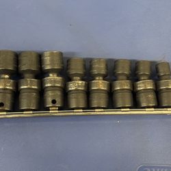 Snap-on Tools 8 pc 3/8" Drive 6-Point Metric Flank Drive® Shallow Impact Swivel Socket Set Size: 10, 12, 13, 14, 15, 17, 18, and 19 mm