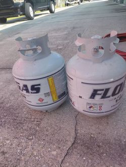 Propane tanks.