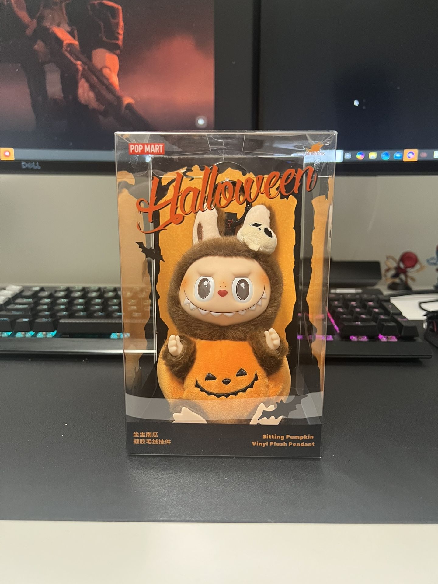 Pop Mart Labubu Happy Halloween Party Series Pumpkin Vinul Plush Pendant