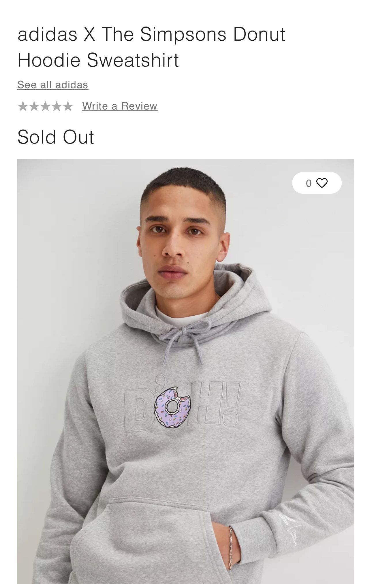 adidas X The Simpsons Donut Hoodie Sweatshirt
