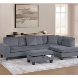 Brand New Comfy Plush Corduroy Sectional 