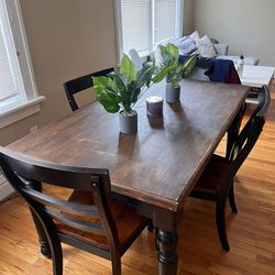Wood Dining Table With Four Chairs 