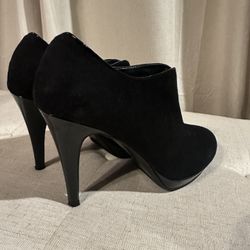IMPO Tory Black Bootie Platform Pump Patent Heels