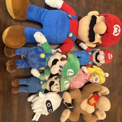 Súper Mario Plush Lot of 7 Mariokart Nintendo 2017 to 2020 Super Mario