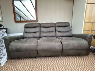 Brown 3-Seat Reclining Sofa