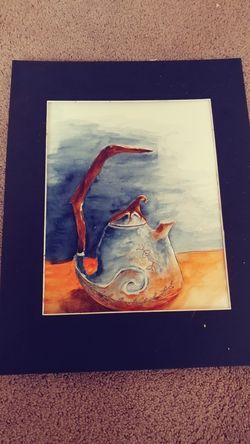 Watercolor painting, abstract 11x14