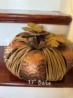 Copper Metal Rattan Pumpkin Fall Harvest Decor (cash (pick up only)