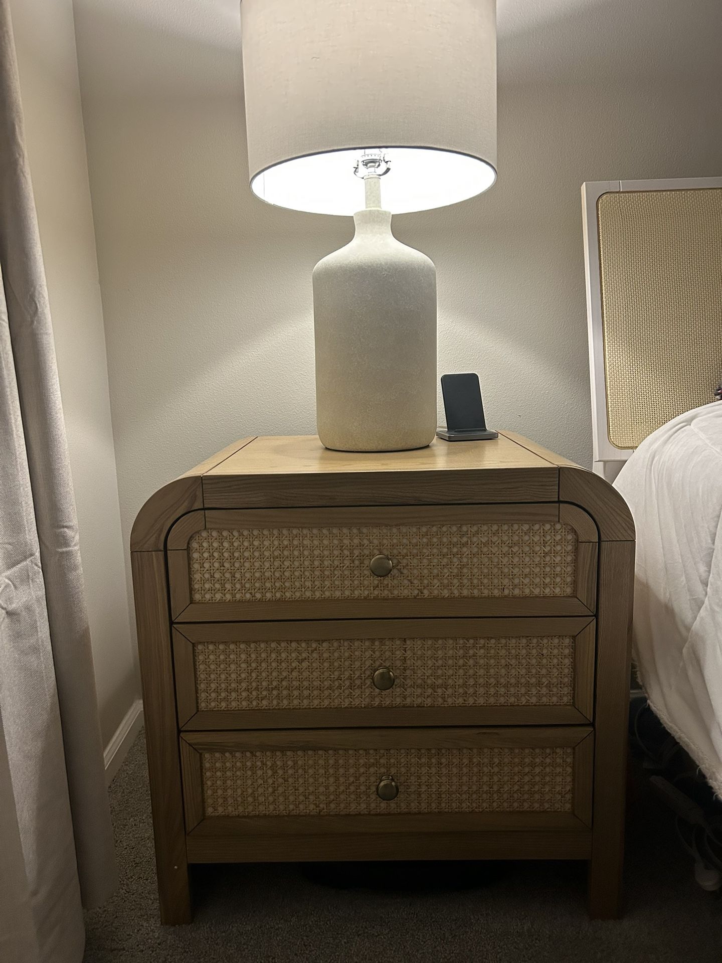 Natural Ash Wood Nightstands (2)